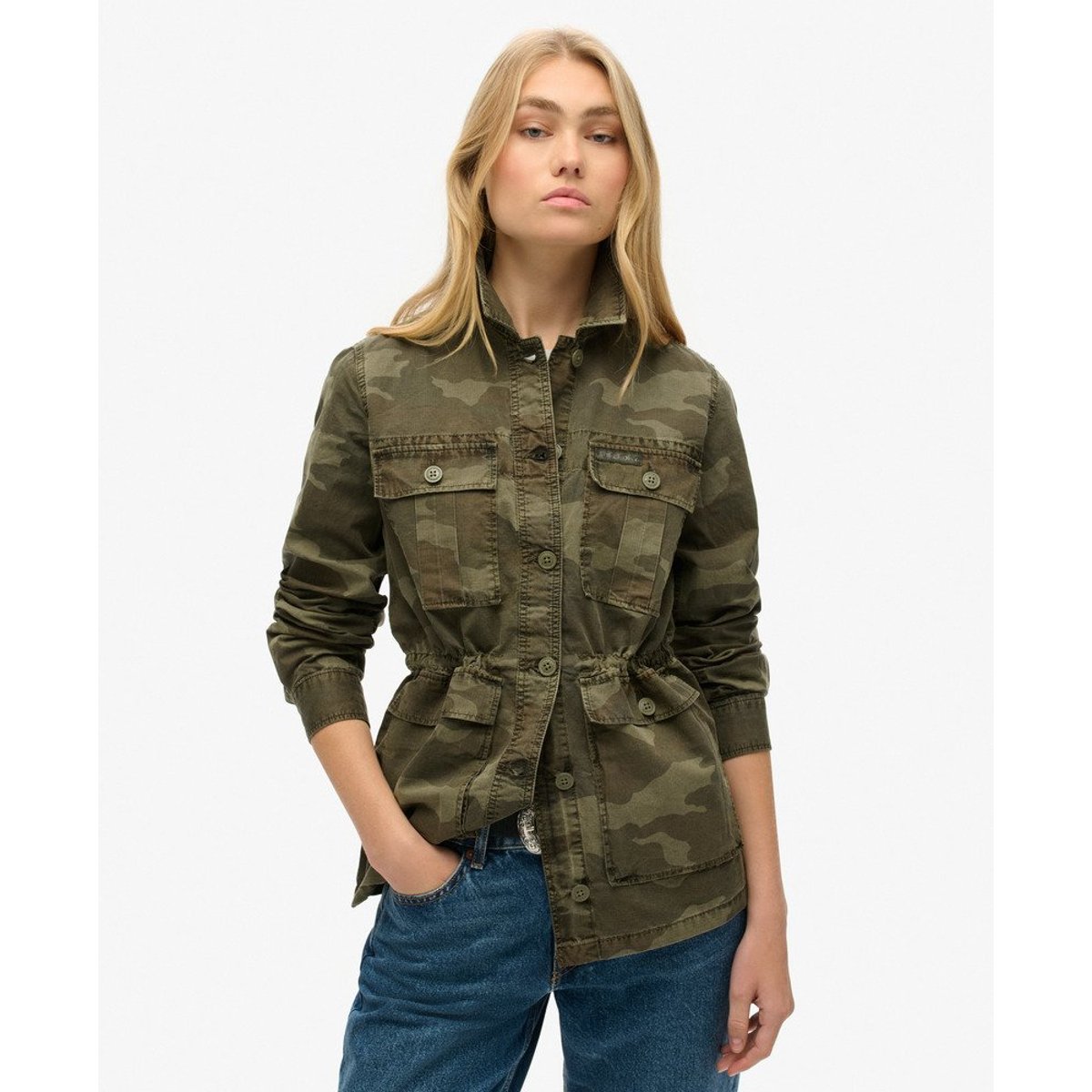 Veste militaire brodée camouflage délavé, SUPERDRY