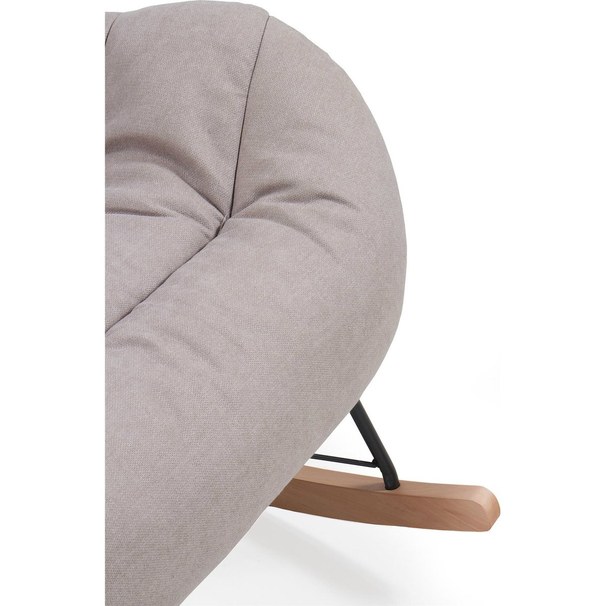 Fauteuil à bascule en bois de hêtre beige naturel et bois clair, RECOLLECTION