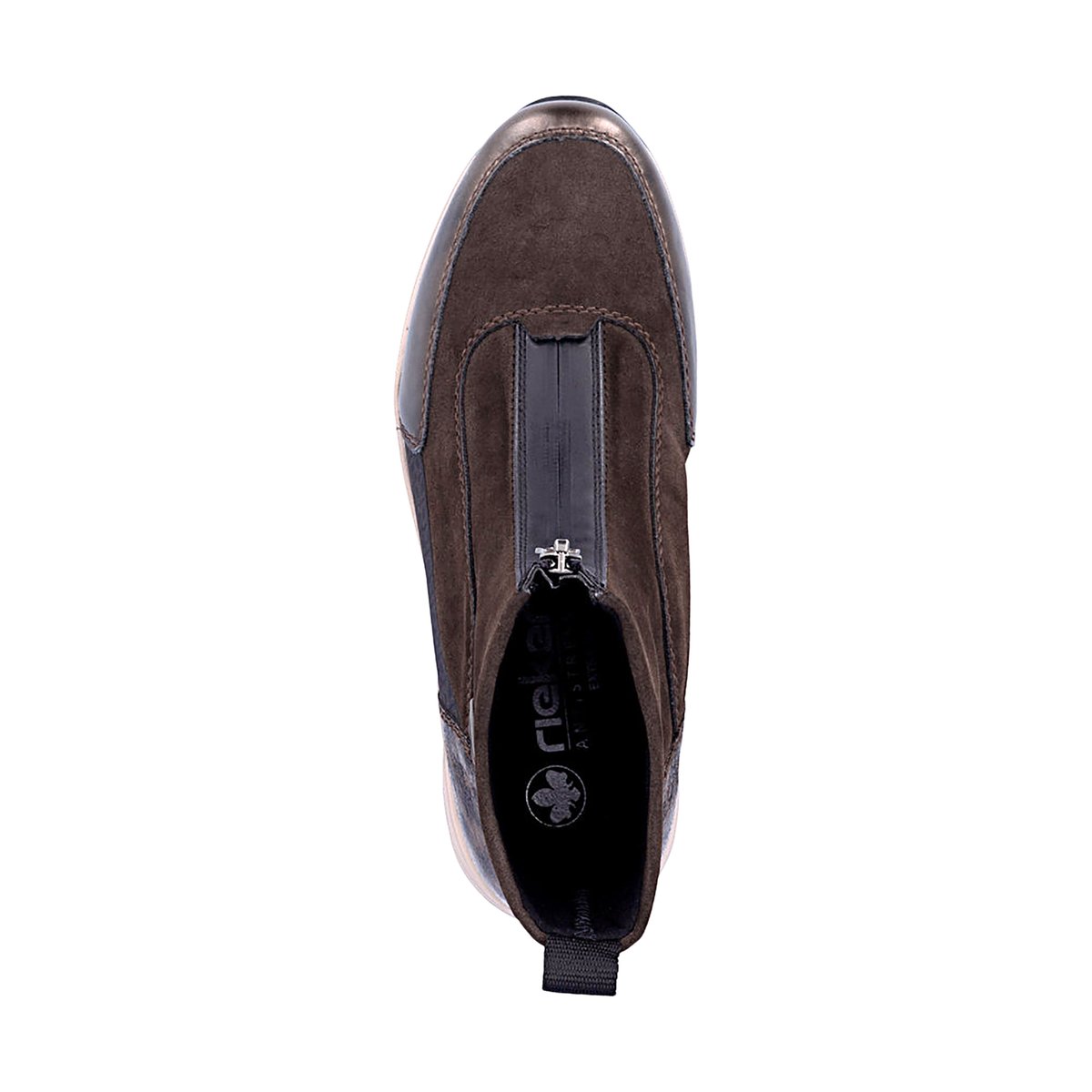 Basket Montante à Zip Newa marron - combi, RIEKER