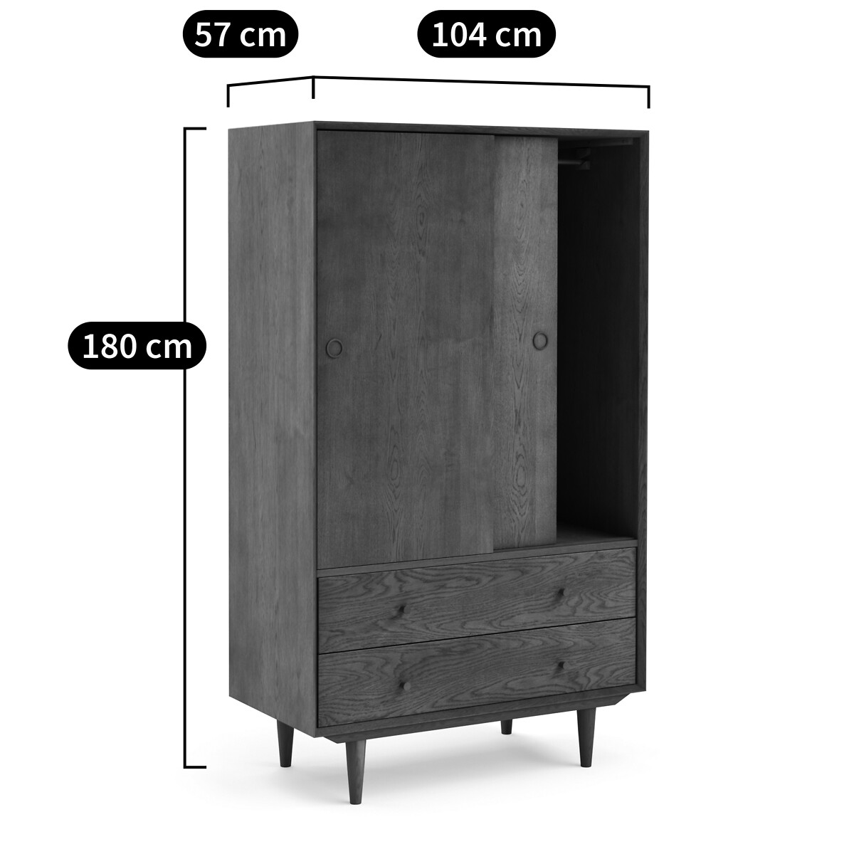 Armoire Quilda bois clair miel, LA REDOUTE INTERIEURS