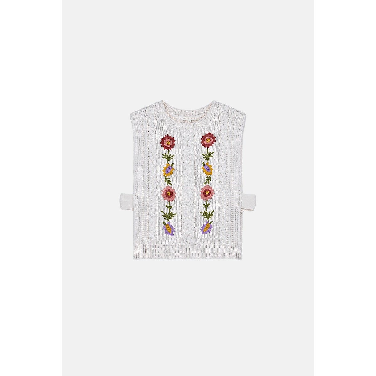 Adela Tabard Jumper with Flowers Embroidery cream, LOUISE MISHA