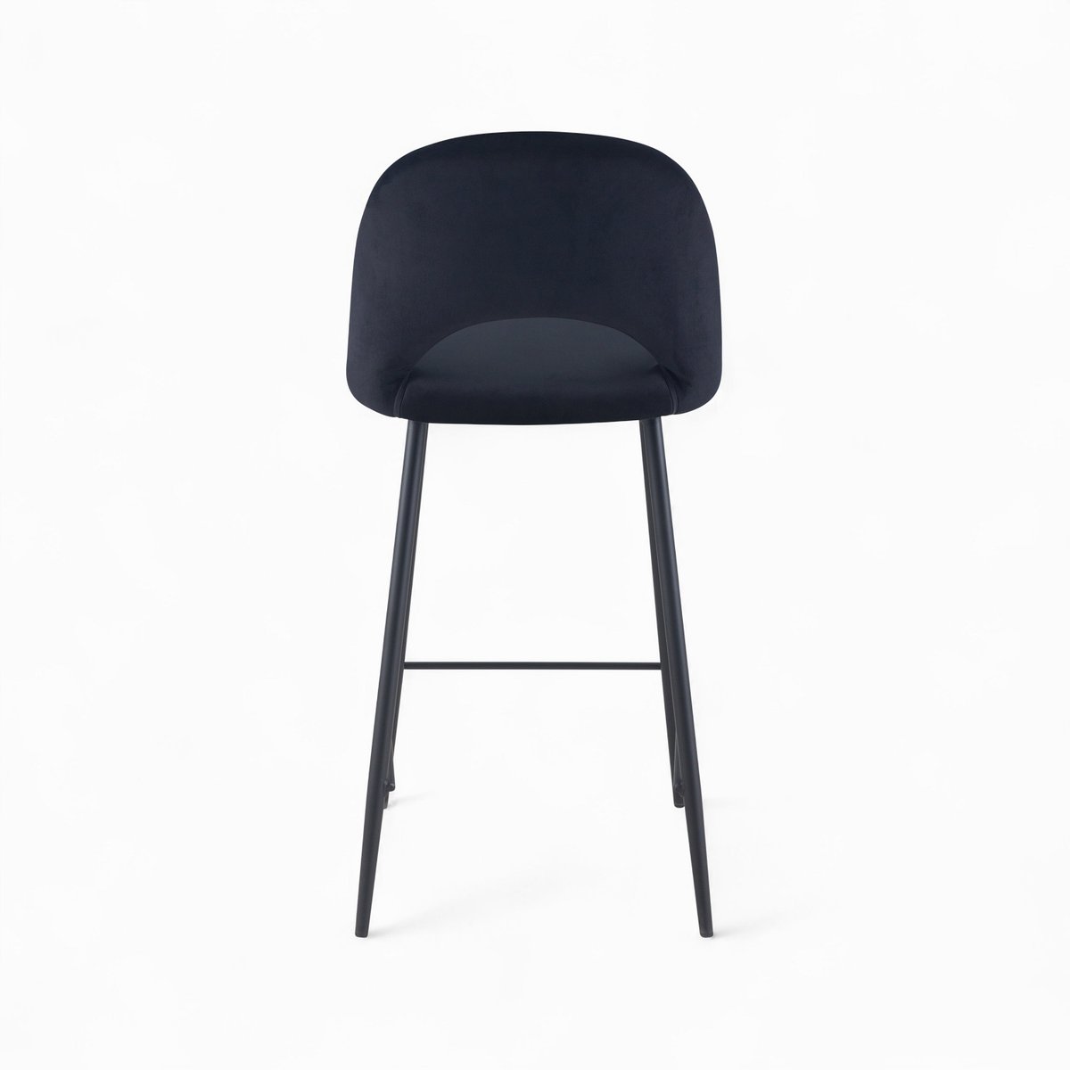 Pack 2 chaises et 2 chaises de bar 65 cm en velours - PÉNÉLOPE noir, MAISON PAVANE