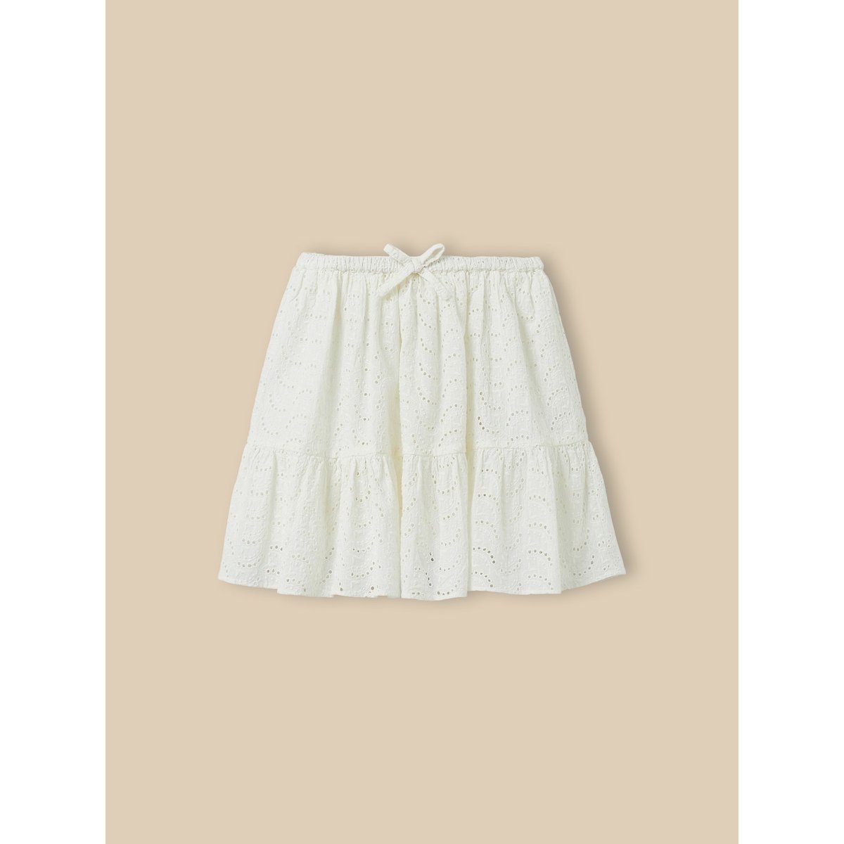 Jupe broderie anglaise ecru, CYRILLUS
