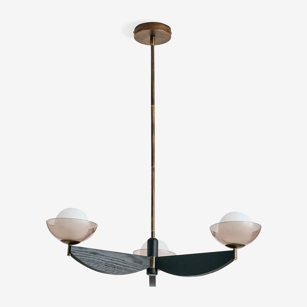 MADE.COM Layla 3-Light Opal Globe Pendant Light black, MADE