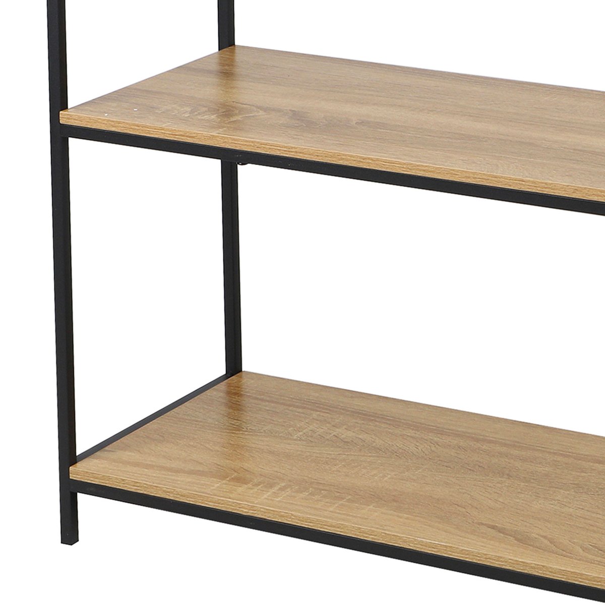 Console 3 plateaux bois et métal noir 80x30x80cm bois, WADIGA