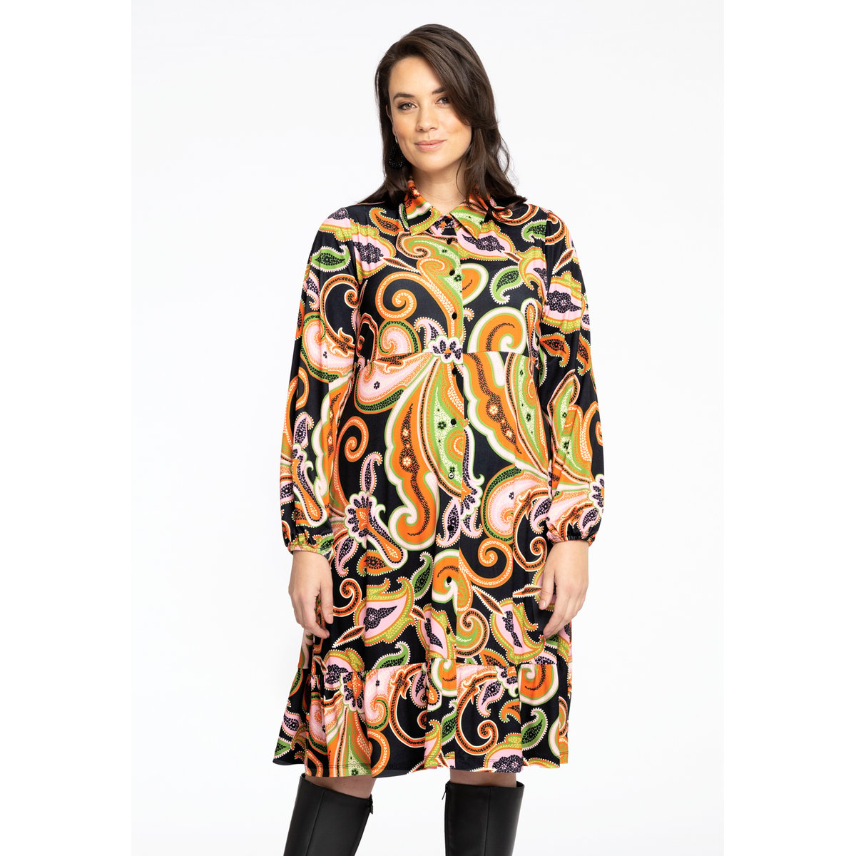 Robe imprimée paisley noir, YOEK
