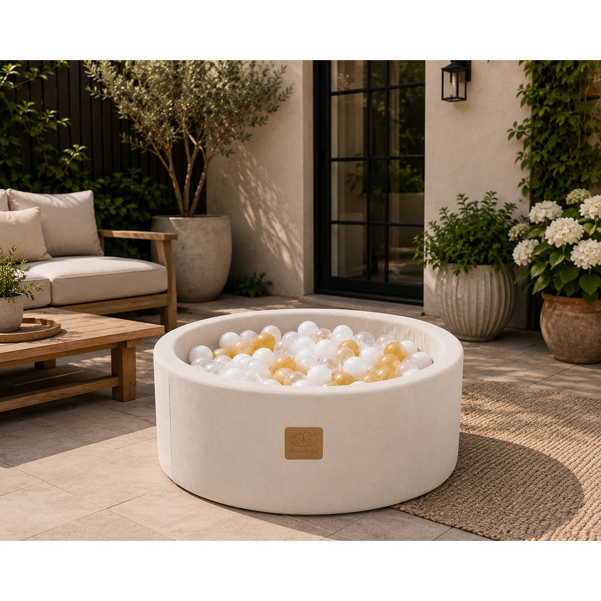 Piscine à balles enfant intérieur extérieur OUTZY piscine à balles rose poudré sans balles, MEOW BABY