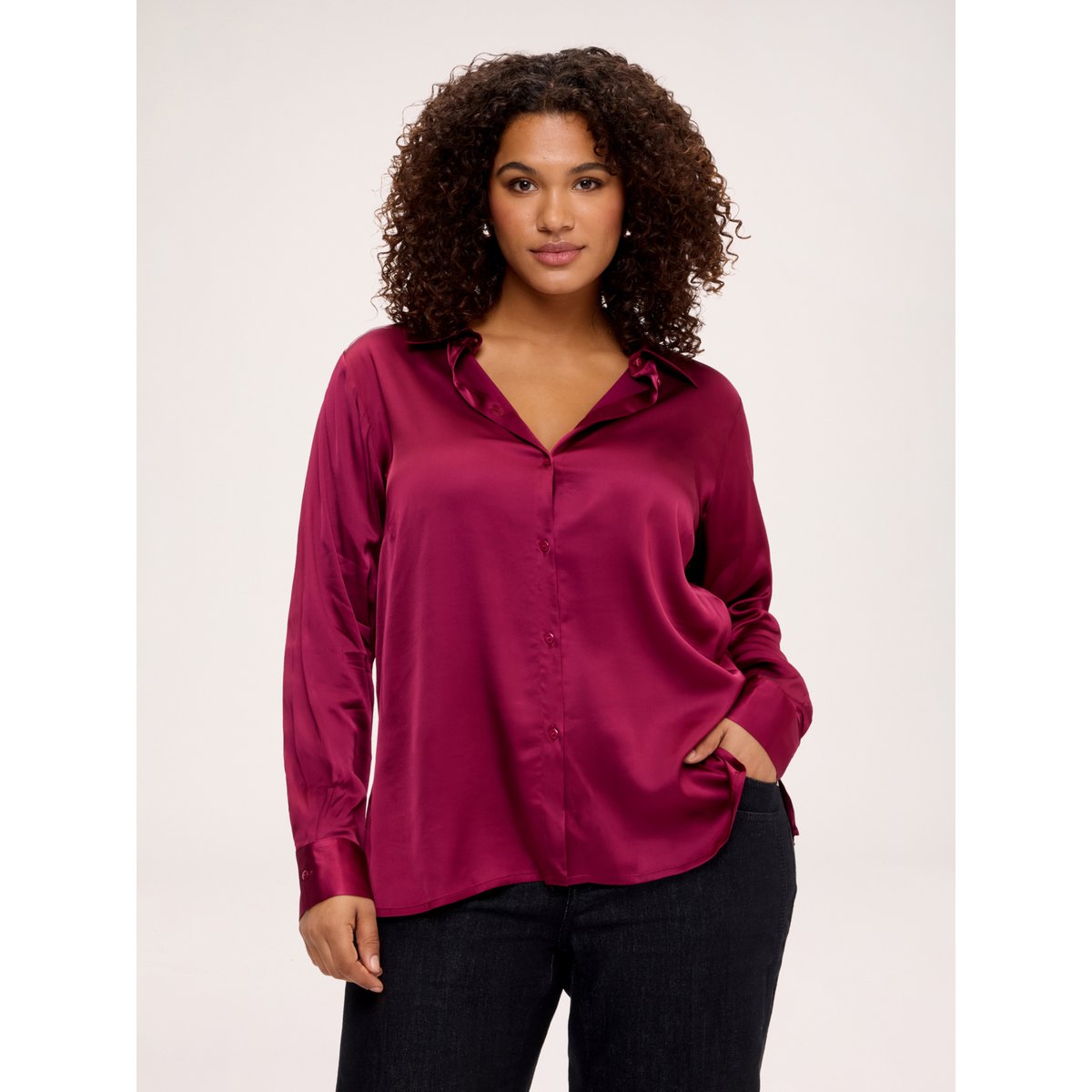 Chemise stretch burgundy, FIORELLA RUBINO
