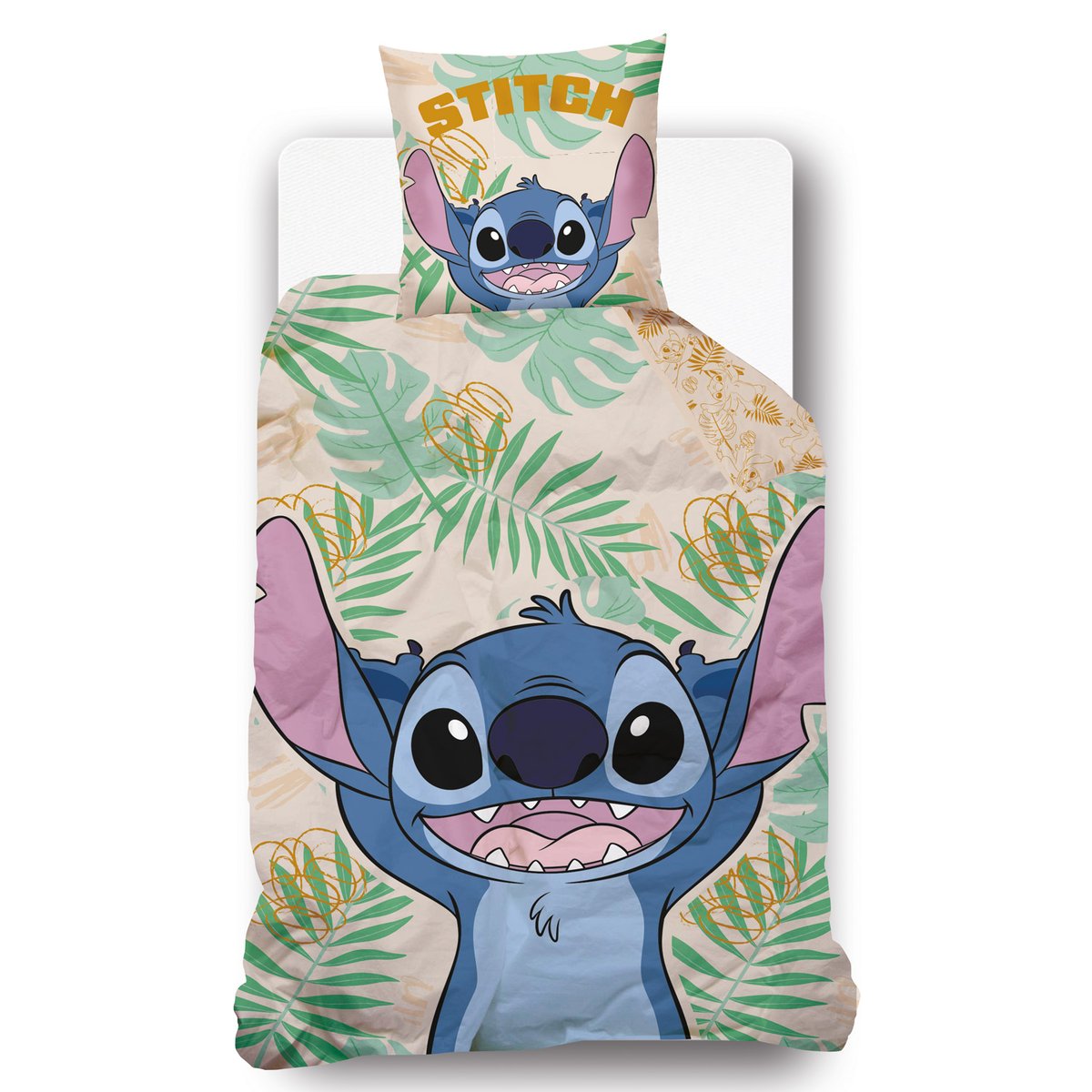 Parure de lit Disney, STITCH JUNGLE beige, STITCH