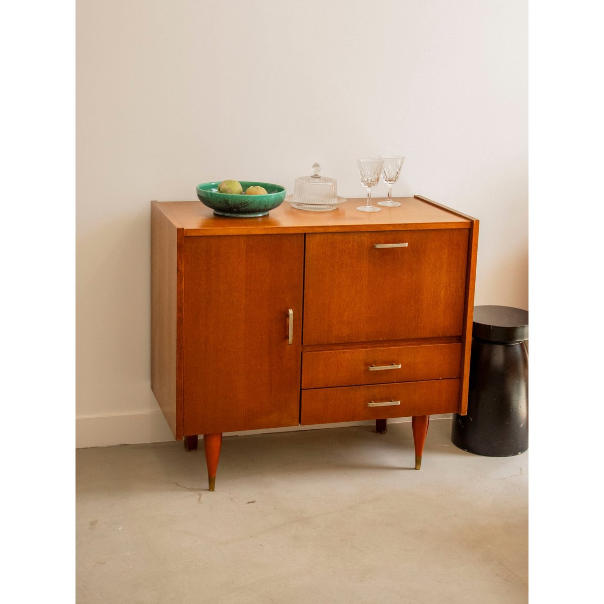 Enfilade-bar cocktail scandinave Margaret N°466 - Bon état bois foncé, DEBONGOUT