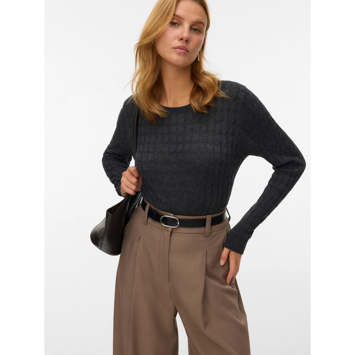 Pull En Maille dark grey melange, VERO MODA