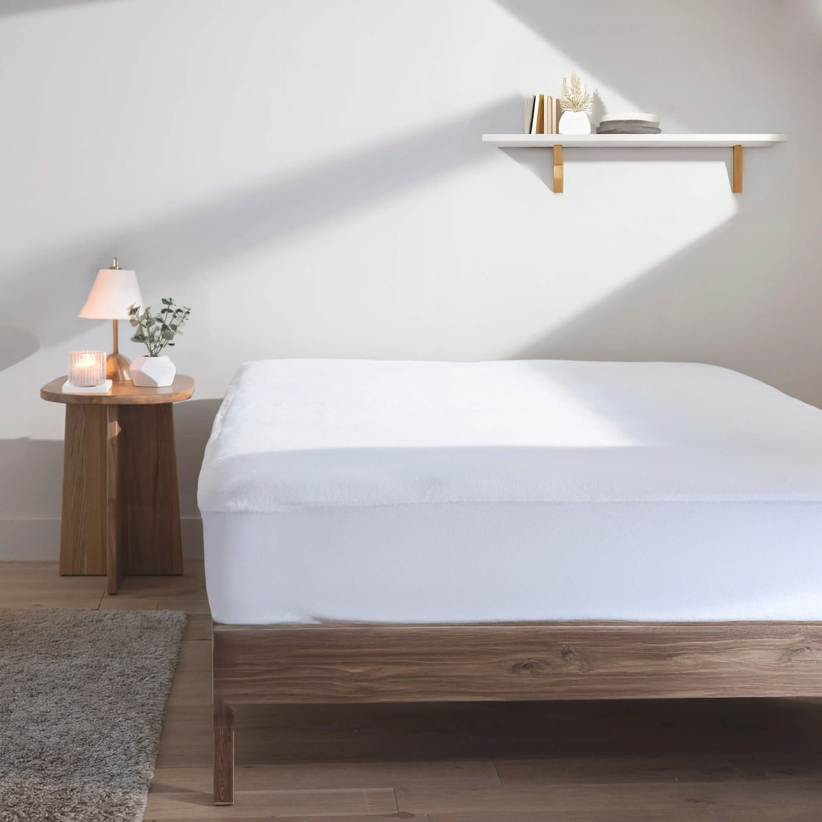 Protège matelas 100% coton anti-acariens blanc, SOMEO