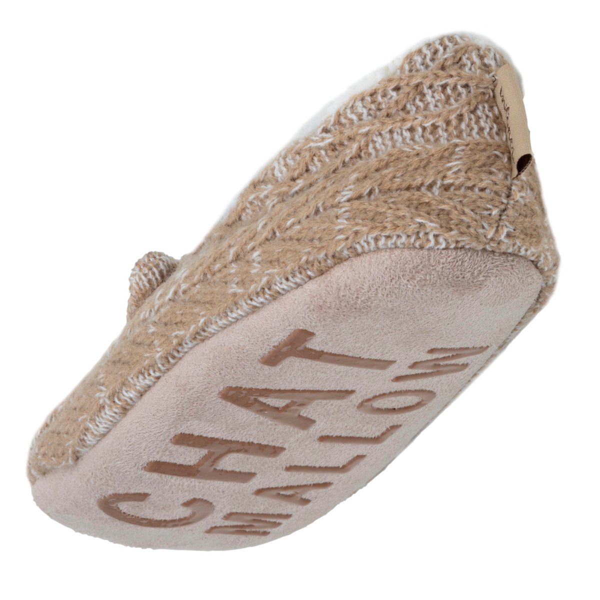 Chaussettes d'intérieur maille torsadée, picots antidérapants beige, ISOTONER