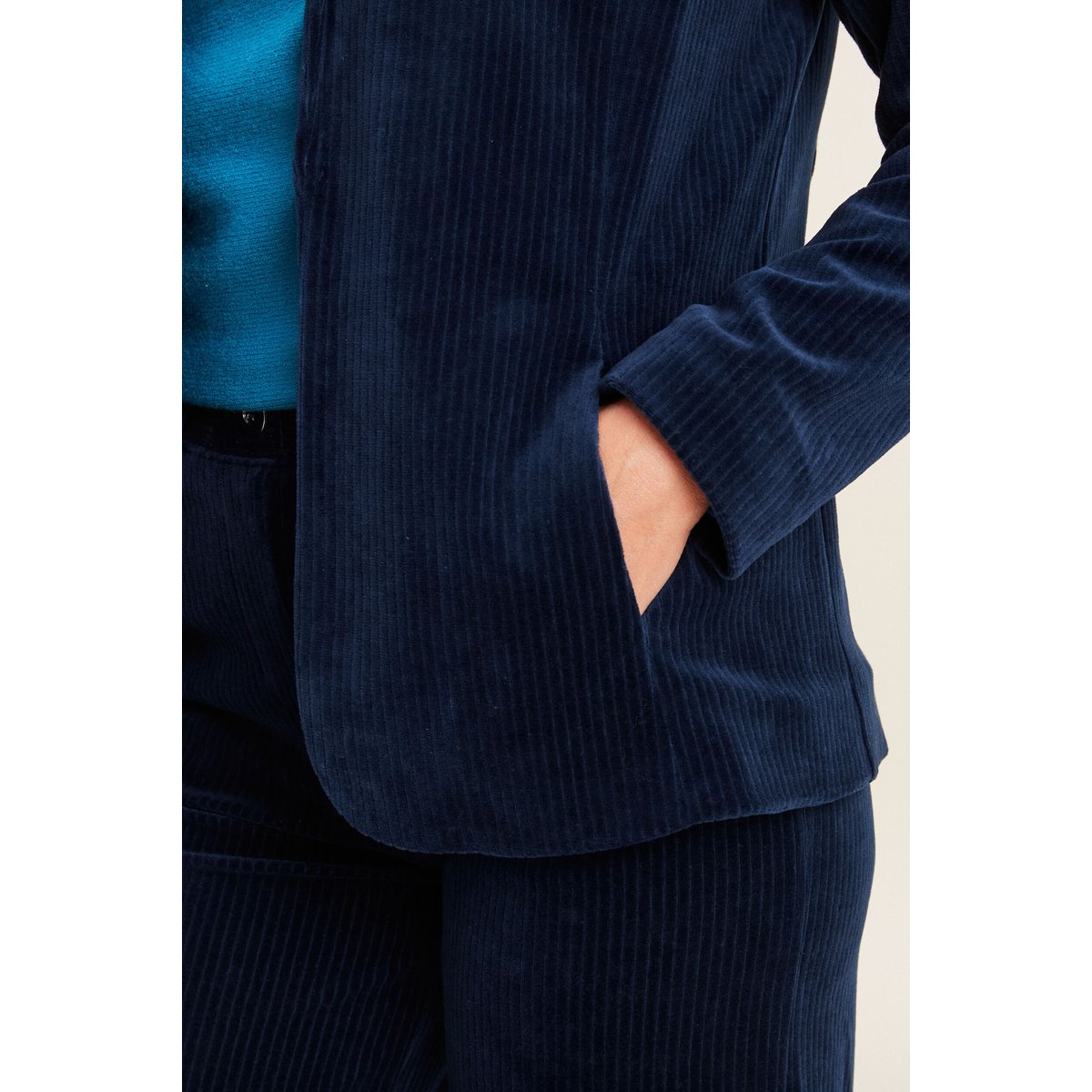 Veste tailleur velours bleu marine, BREAL