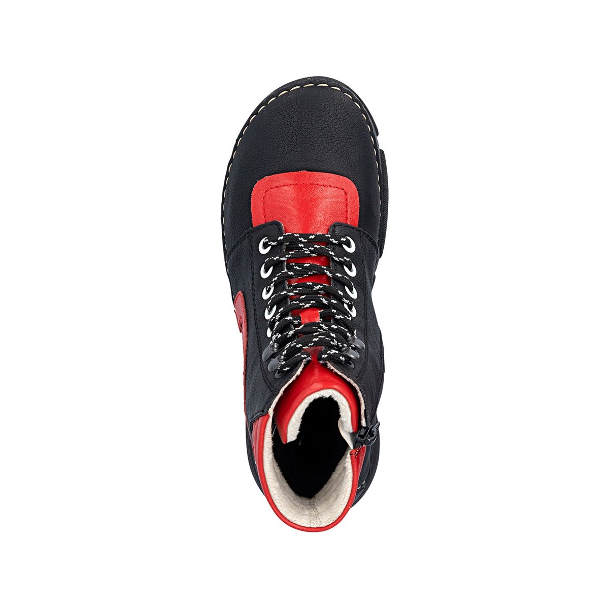 Bottines noires à talon compensé bas pourvues d'une fermeture zippée noir, RIEKER