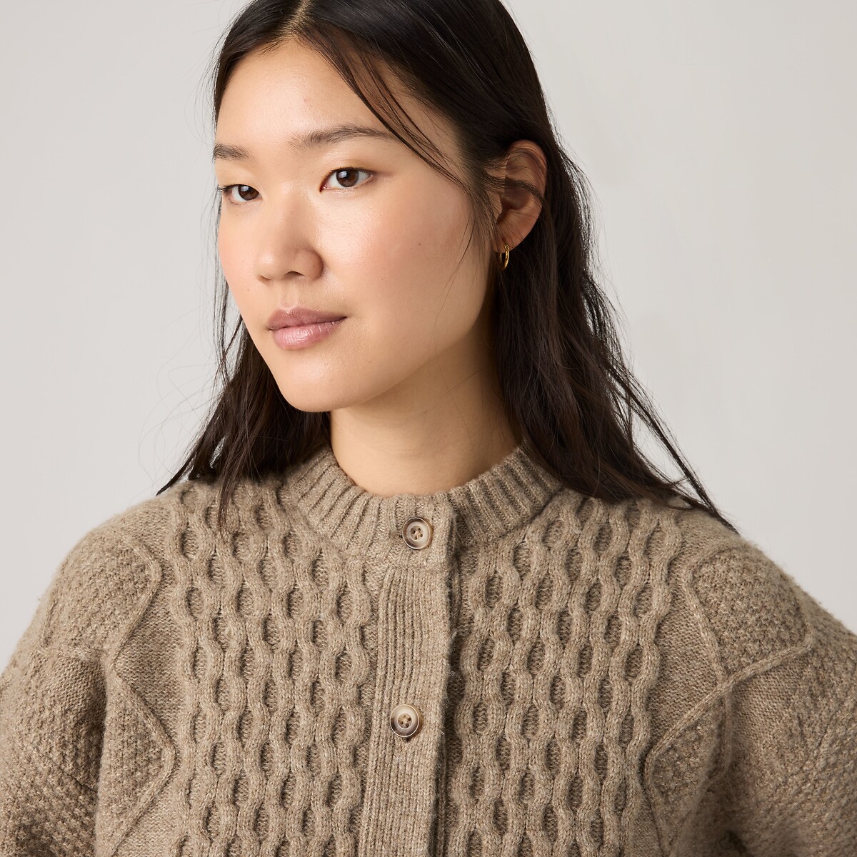 Gilet col rond CHARLOTTE marron beige, LEVI'S