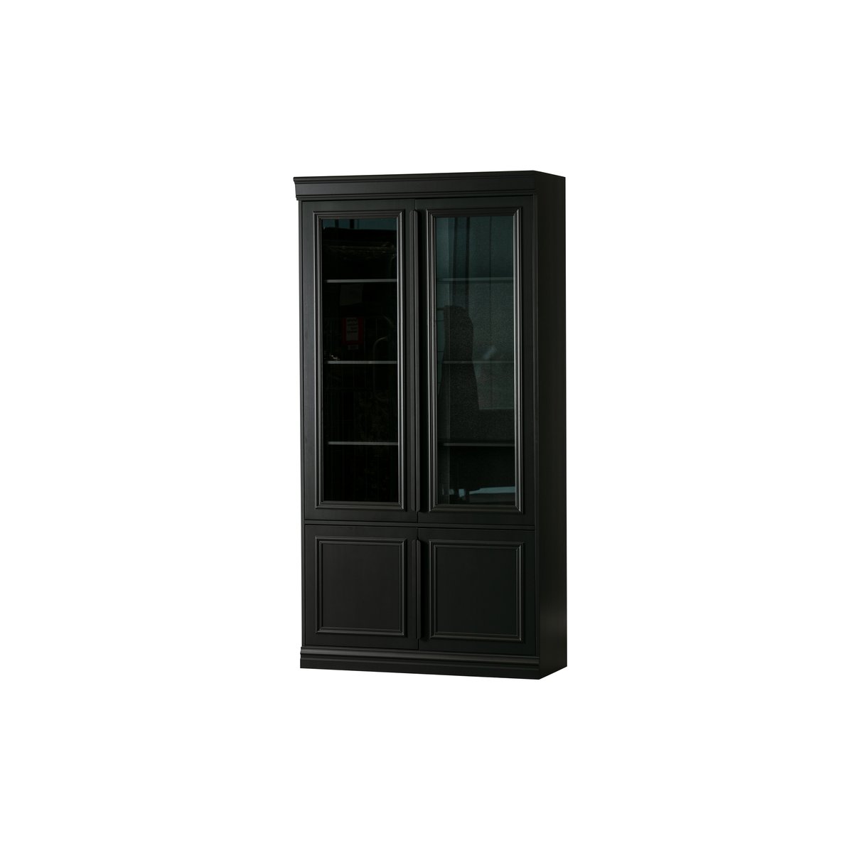 Vitrine en pin et verre ORGANIZE noir mat, WOOOD