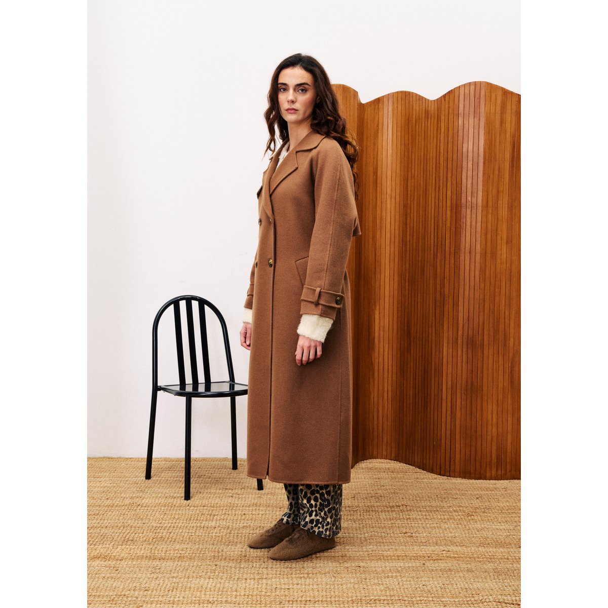 Manteau en laine LABE camel, FRNCH