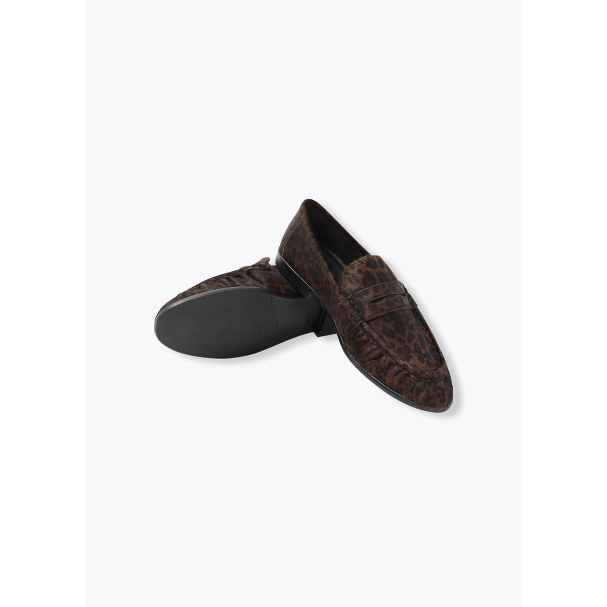 Mocassins léopard en cuir marron, PROMOD
