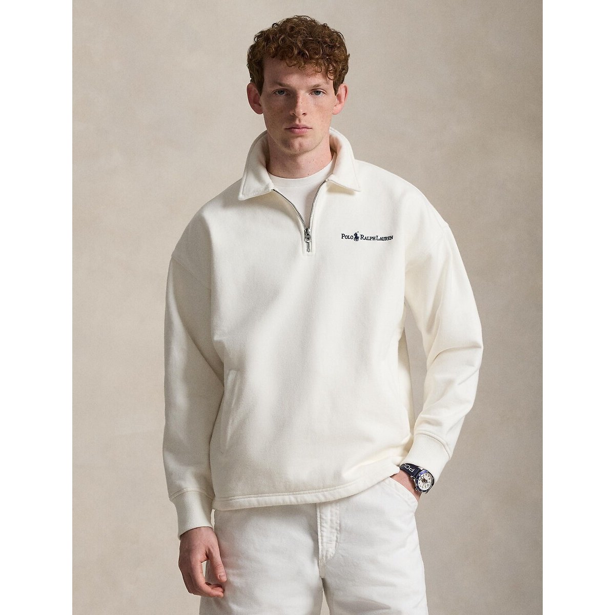 Sweat col zippé ecru, POLO RALPH LAUREN