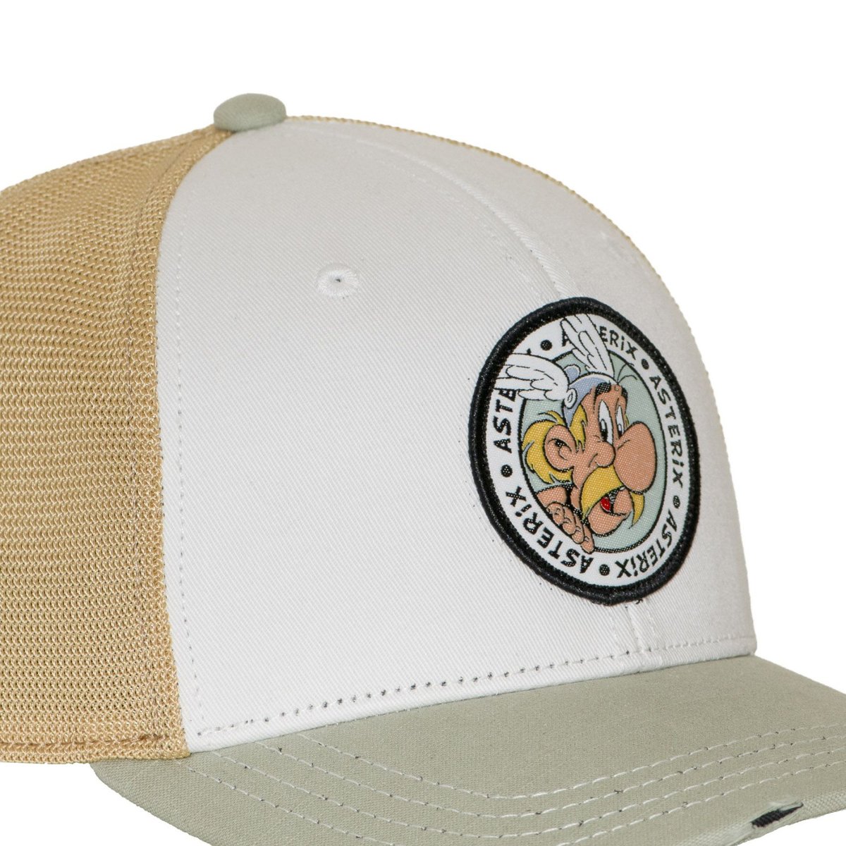 Casquette trucker Astérix blanc/vert/beige, CAPSLAB