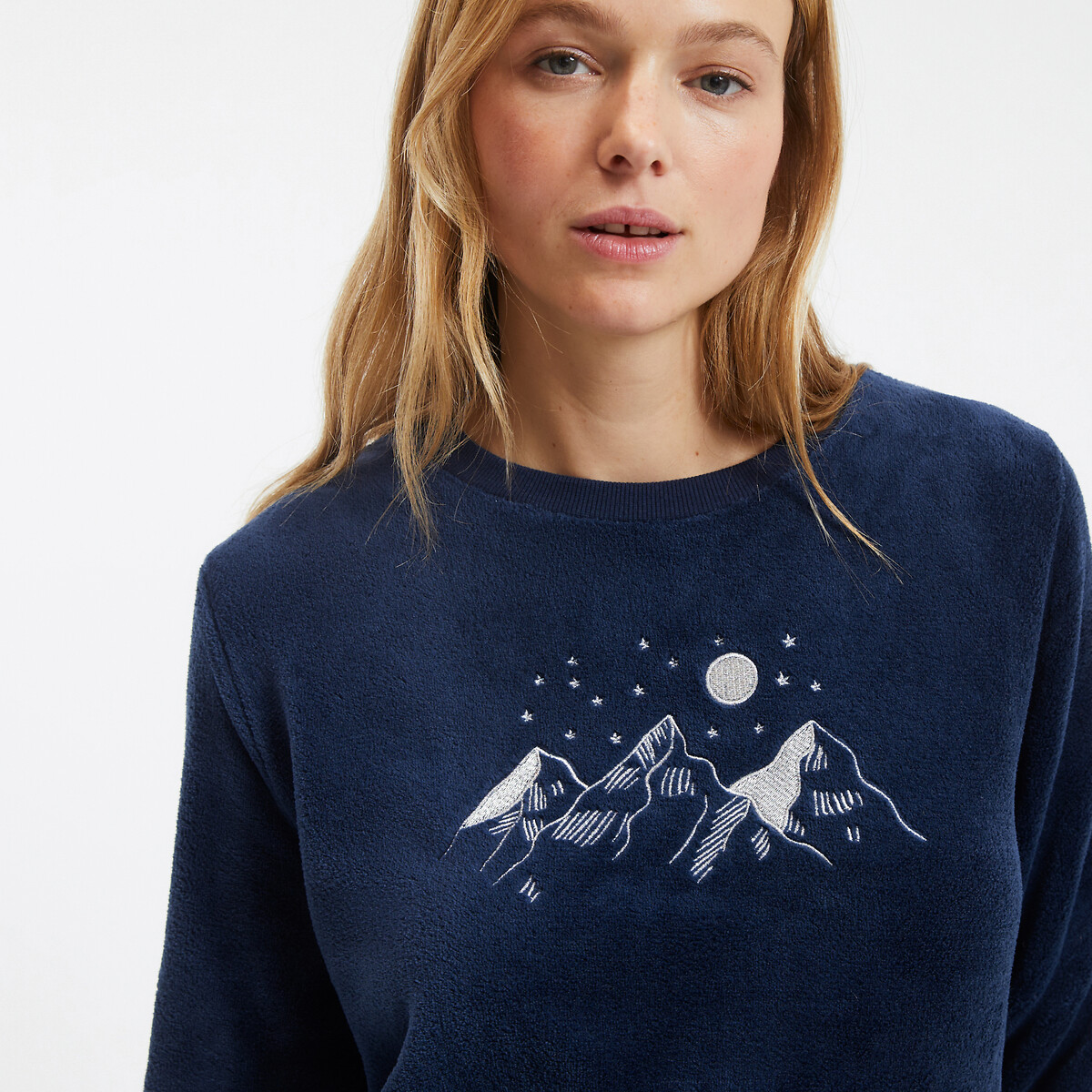 Pyjama polaire esprit montagne bleu nuit, SO'HOME