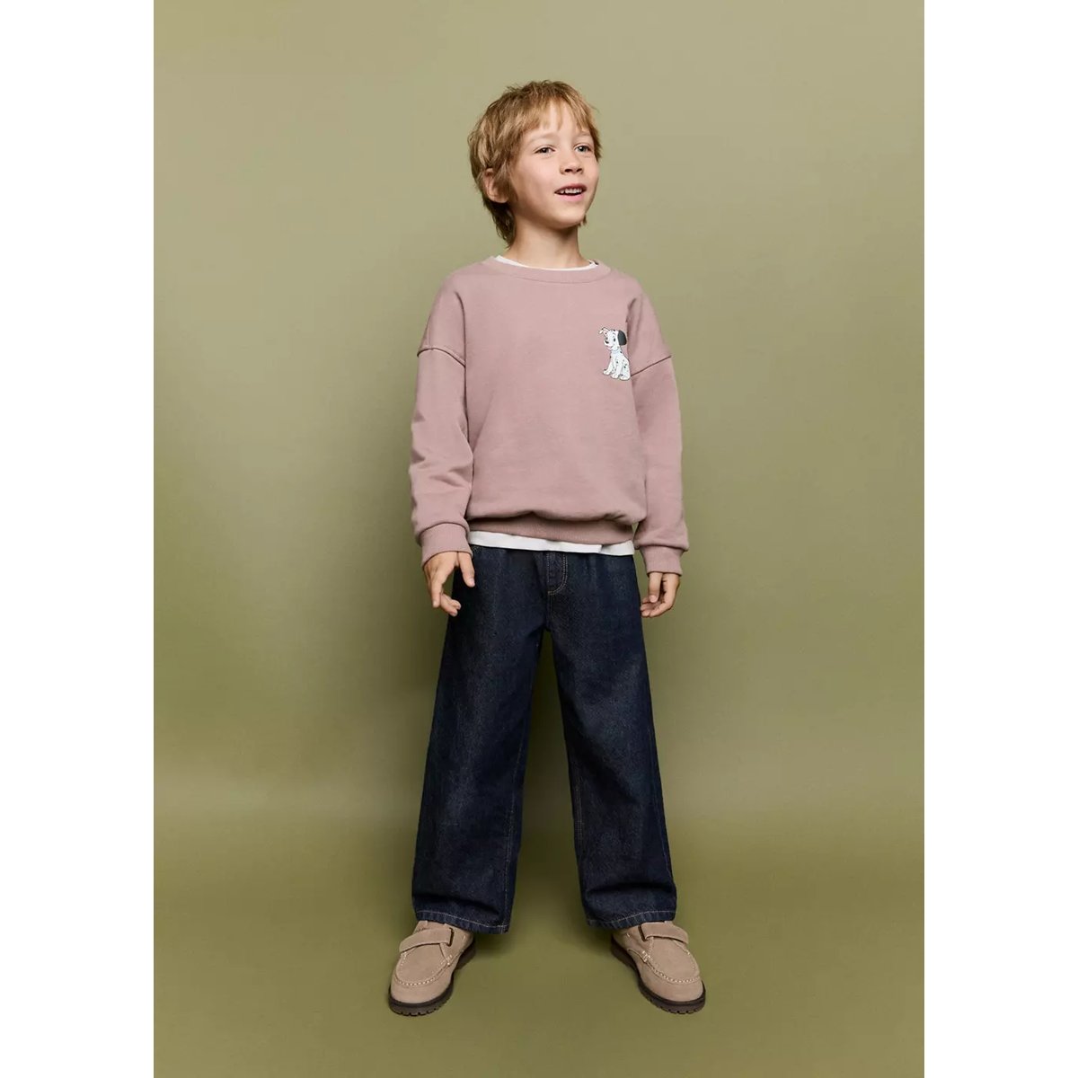 Sweat-shirt coton Les 101 Dalmatiens rose pâle, MANGO BABY