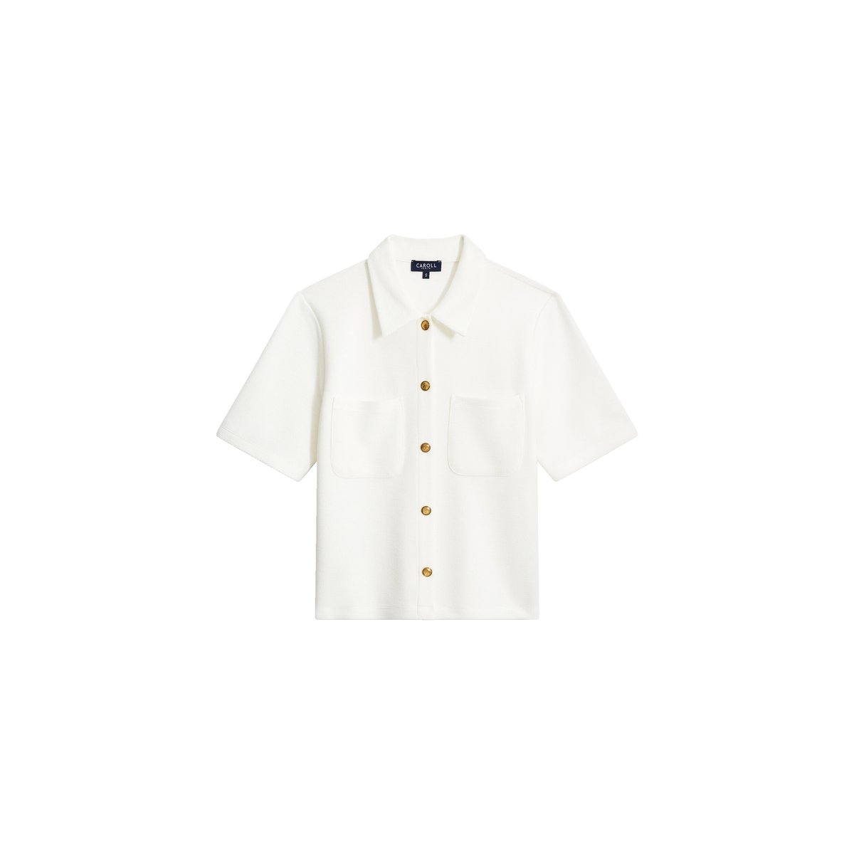 T-shirt droit col chemise TOBIAS ecru, CAROLL