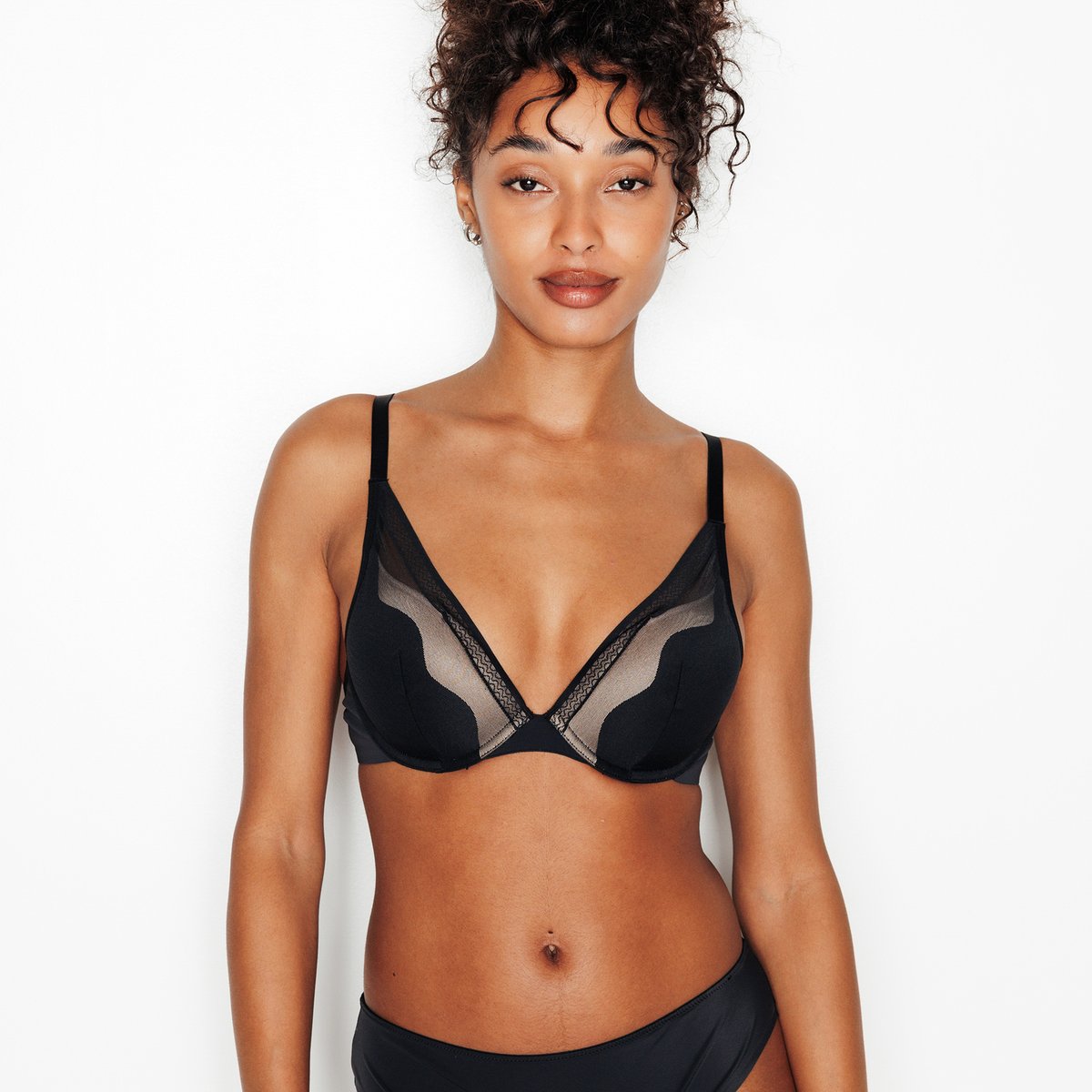 Soutien-gorge ampliforme plunge IRENE noir, ROUGEGORGE LINGERIE