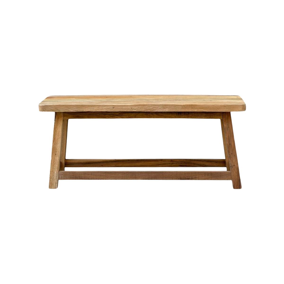 Petit banc en bois recyclé EURYDICE bois clair, MADE IN MEUBLES