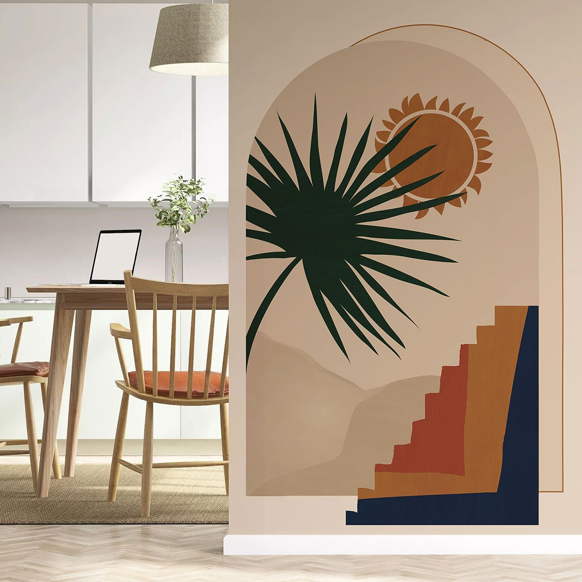 Papier peint, bohemian stairs terracotta, HEXOA