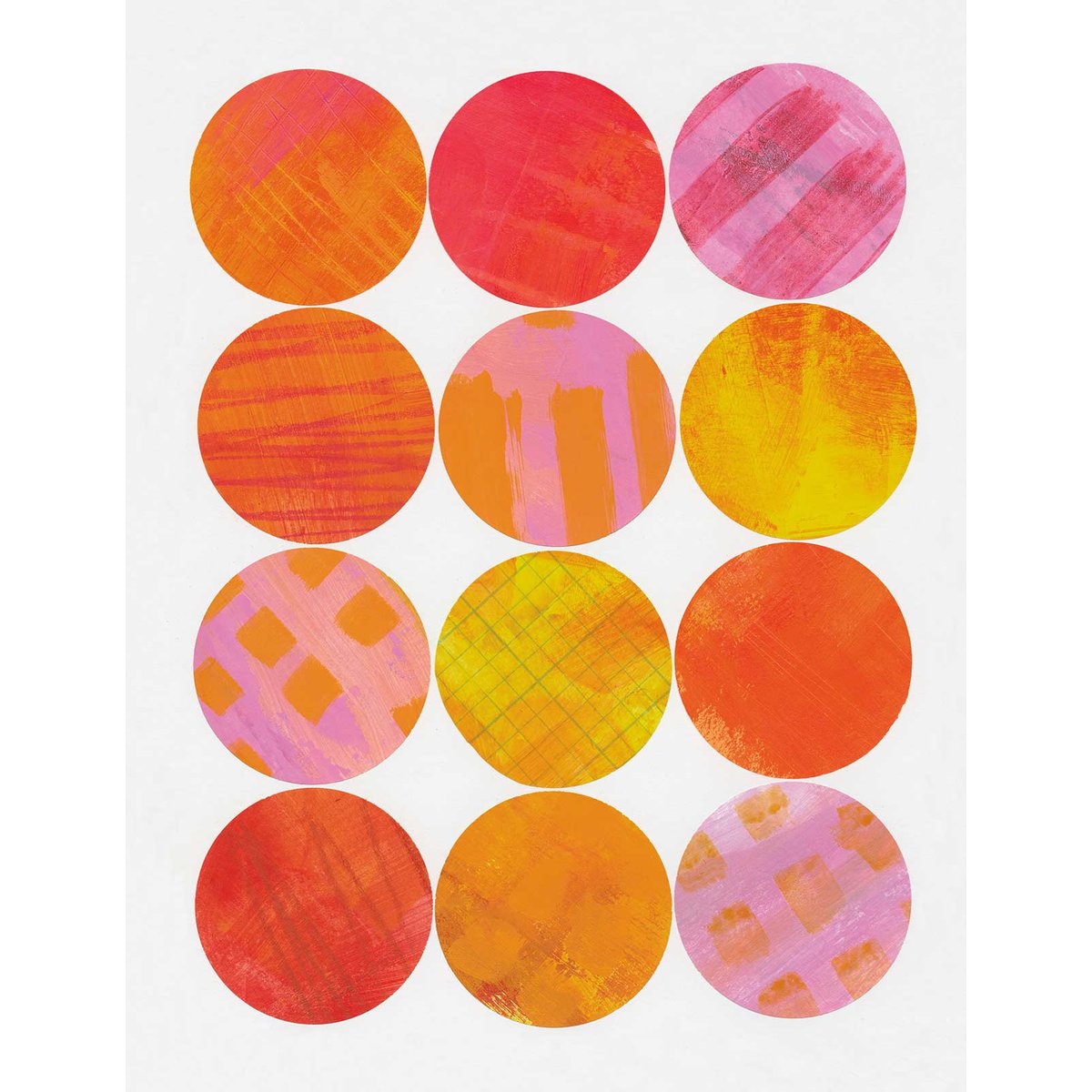 Papier peint graphique rose orange intissé, HEXOA