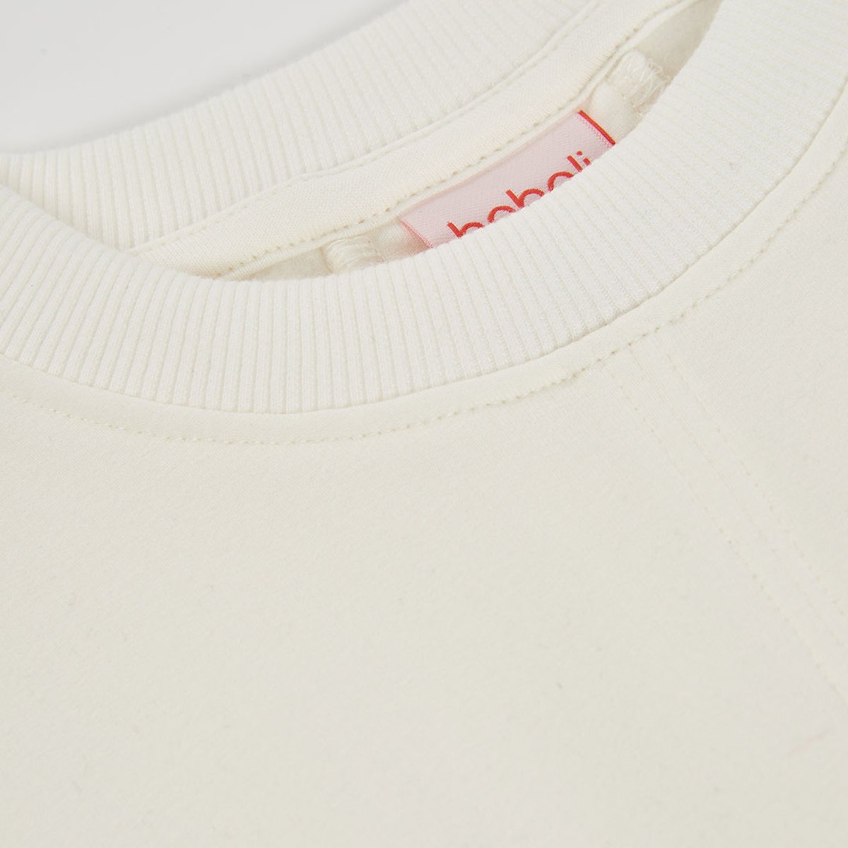 Sweat-shirt fille en molleton avec fronces blanc, BOBOLI