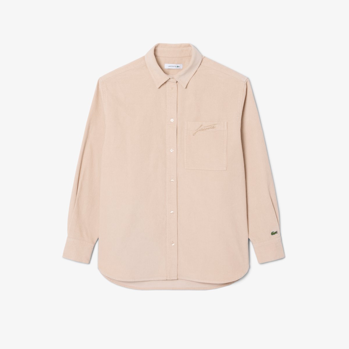 Surchemise oversize velours côtelé beige-s69, LACOSTE
