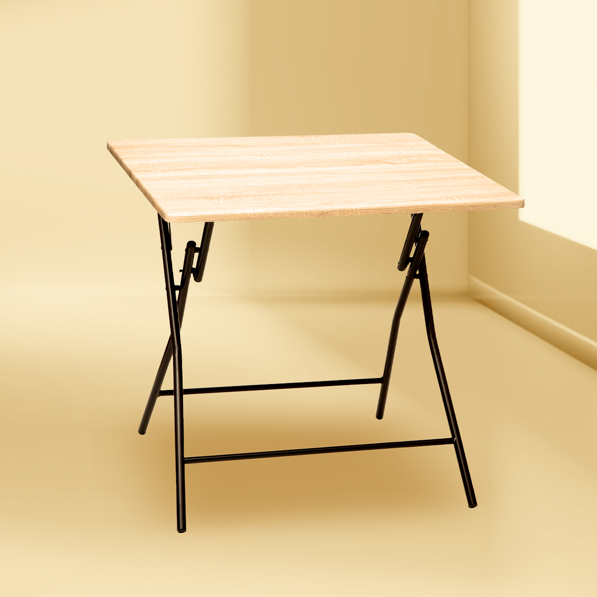 Table pliante 4 places en acier avec repose-pieds beige, 5FIVE SIMPLY SMART