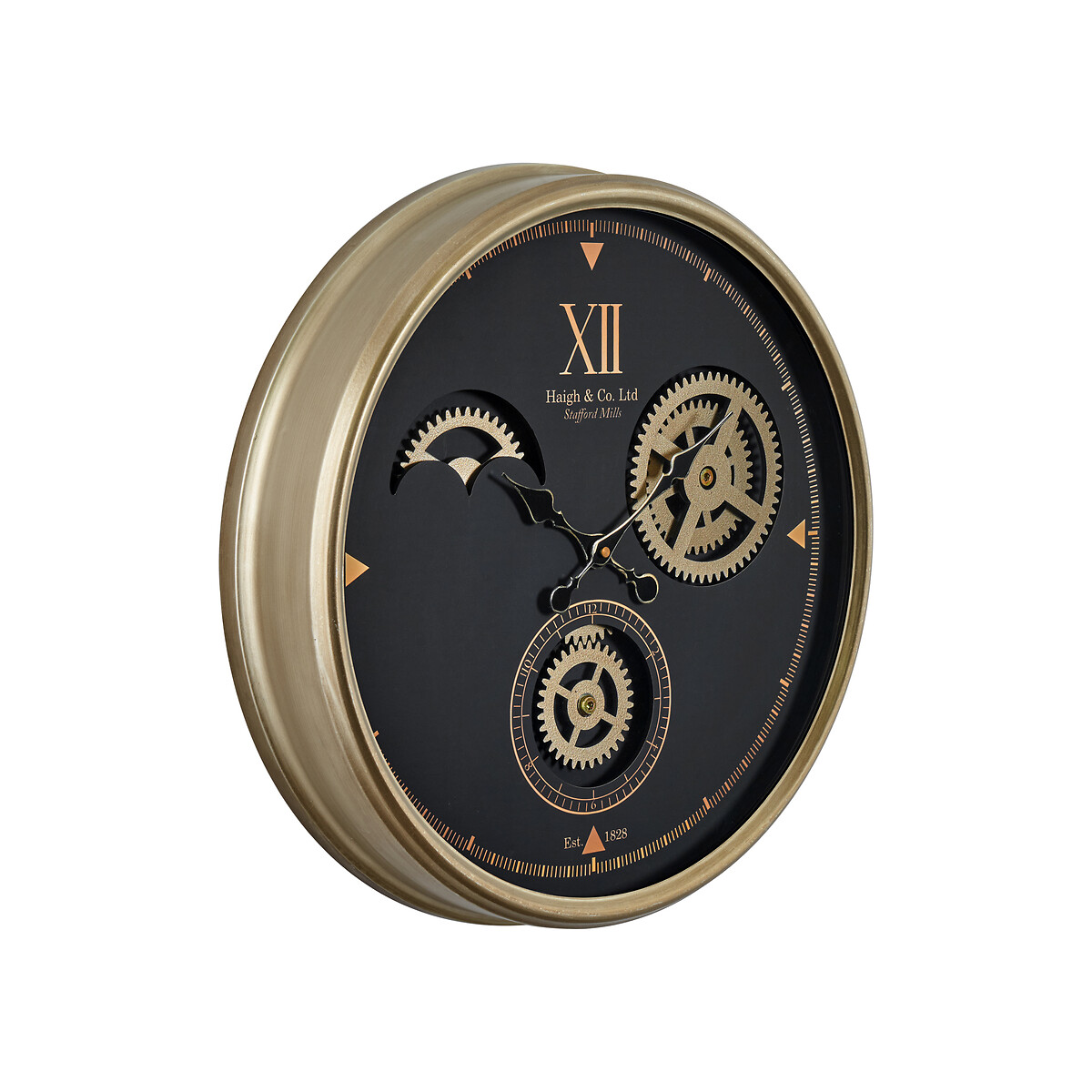 50cm Metal Cogs Wall Clock black/gold, ÉDITÉ