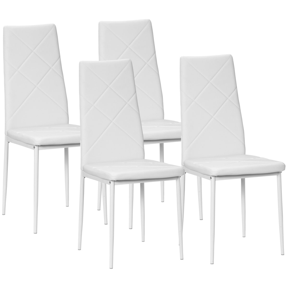 Chaise de salle à manger Revêtement blanc, HOMCOM