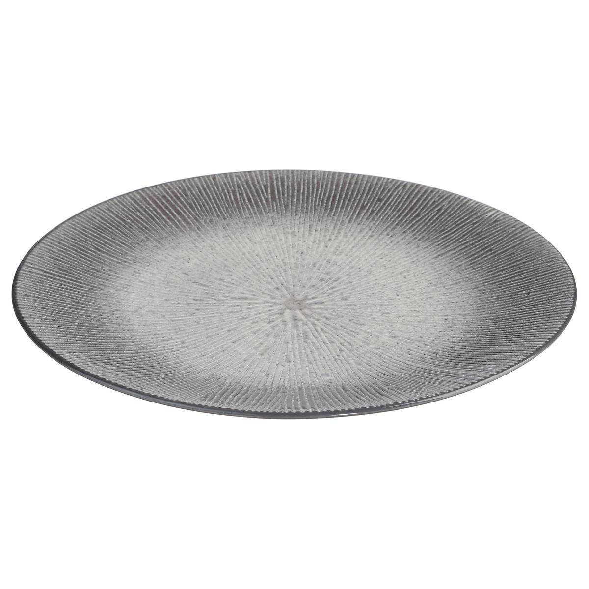 Lot de 6 assiettes en céramique ATELIER gris, SECRET DE GOURMET