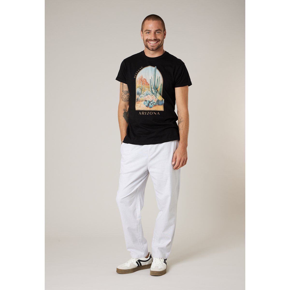 T-shirt homme en coton DESERTIO black, DEELUXE