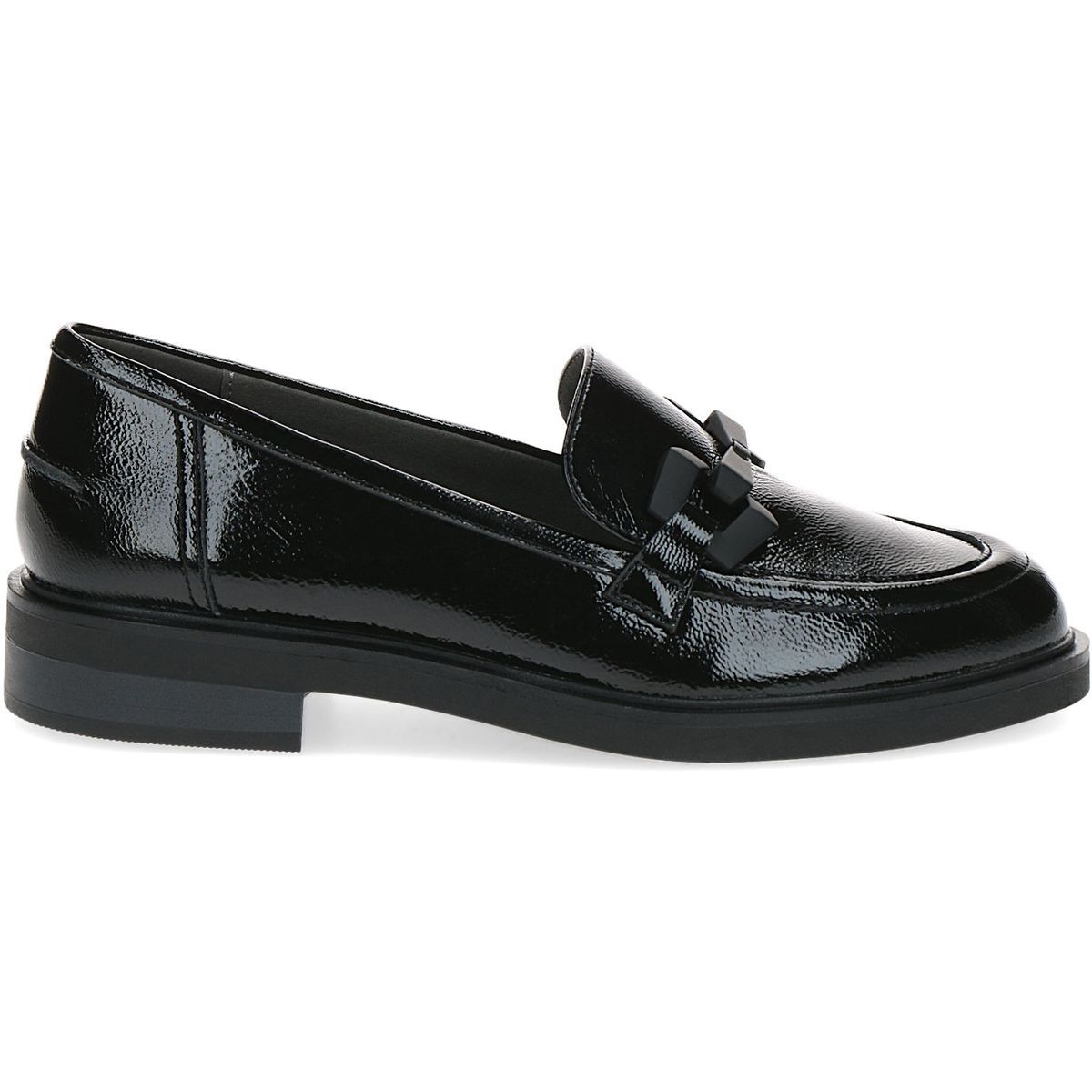 Slipper en cuir noir mat, CAPRICE