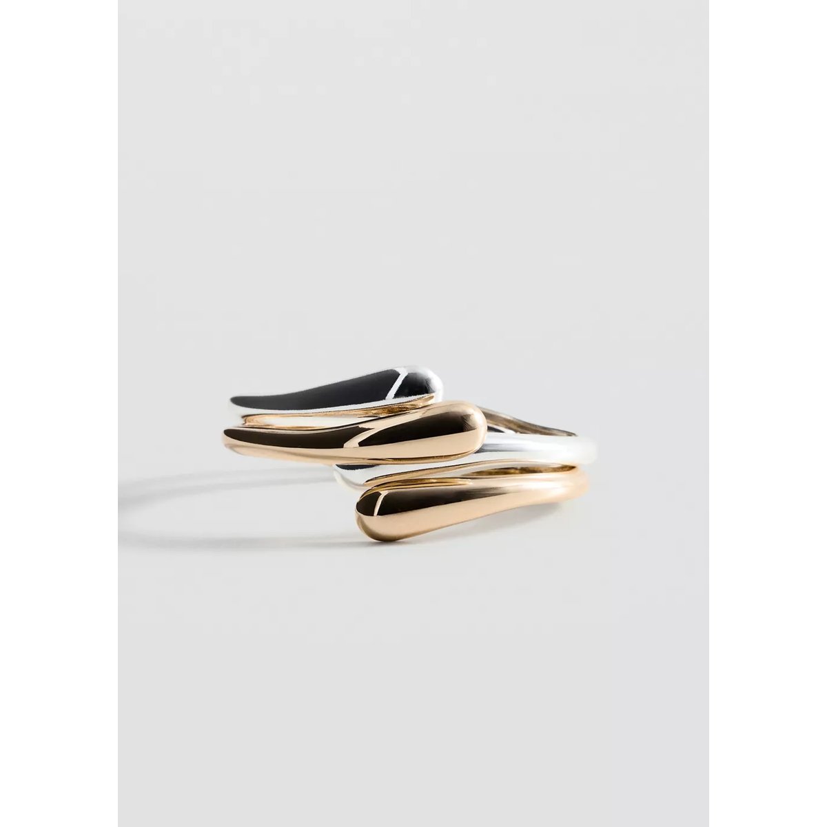 Lot de bracelets rigides ouverts or, MANGO