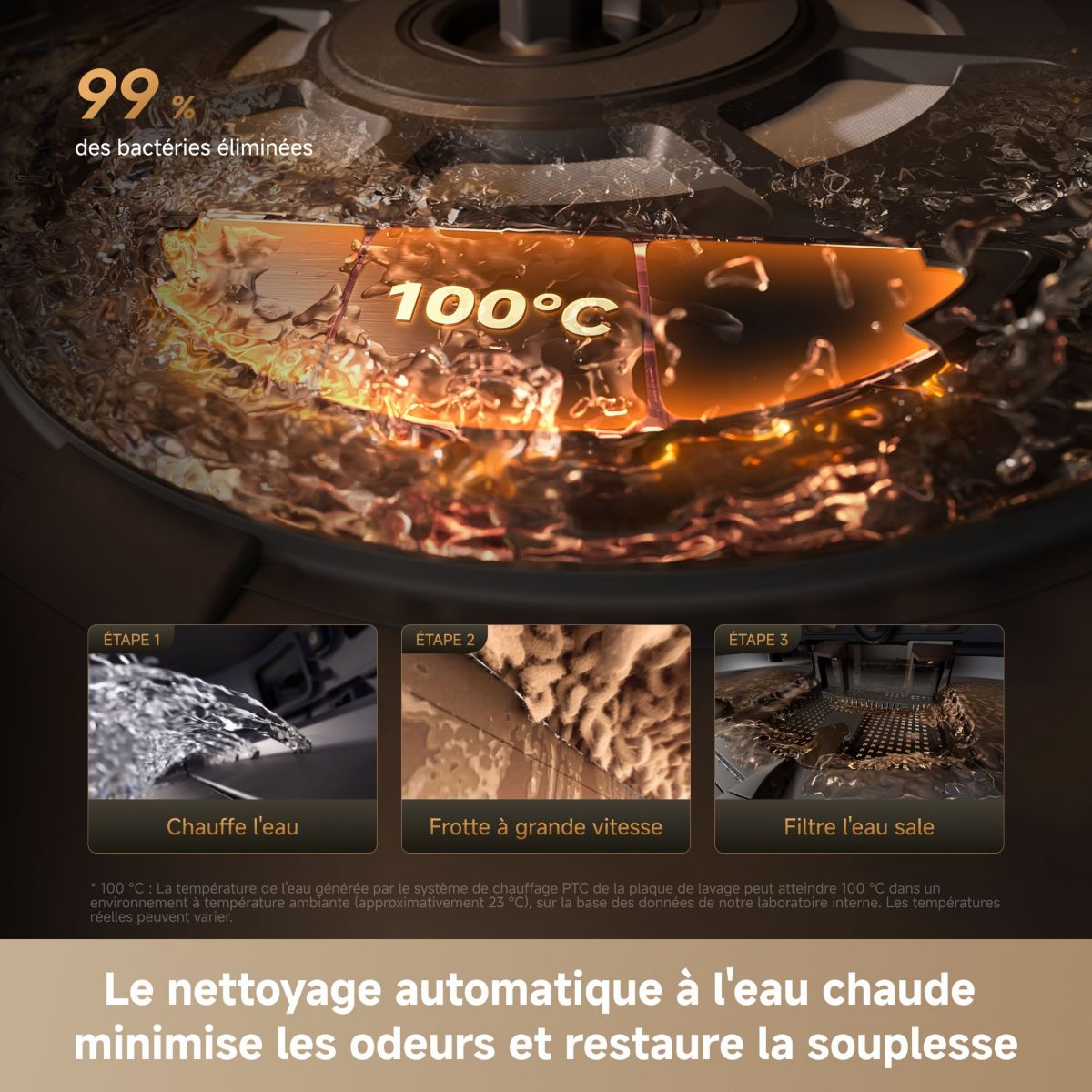 Robot Aspirateur Laveur X60 Pro Ultra Complete Gris, double bras robotisé extensible jusqu'à 18cm couleur unique, DREAME