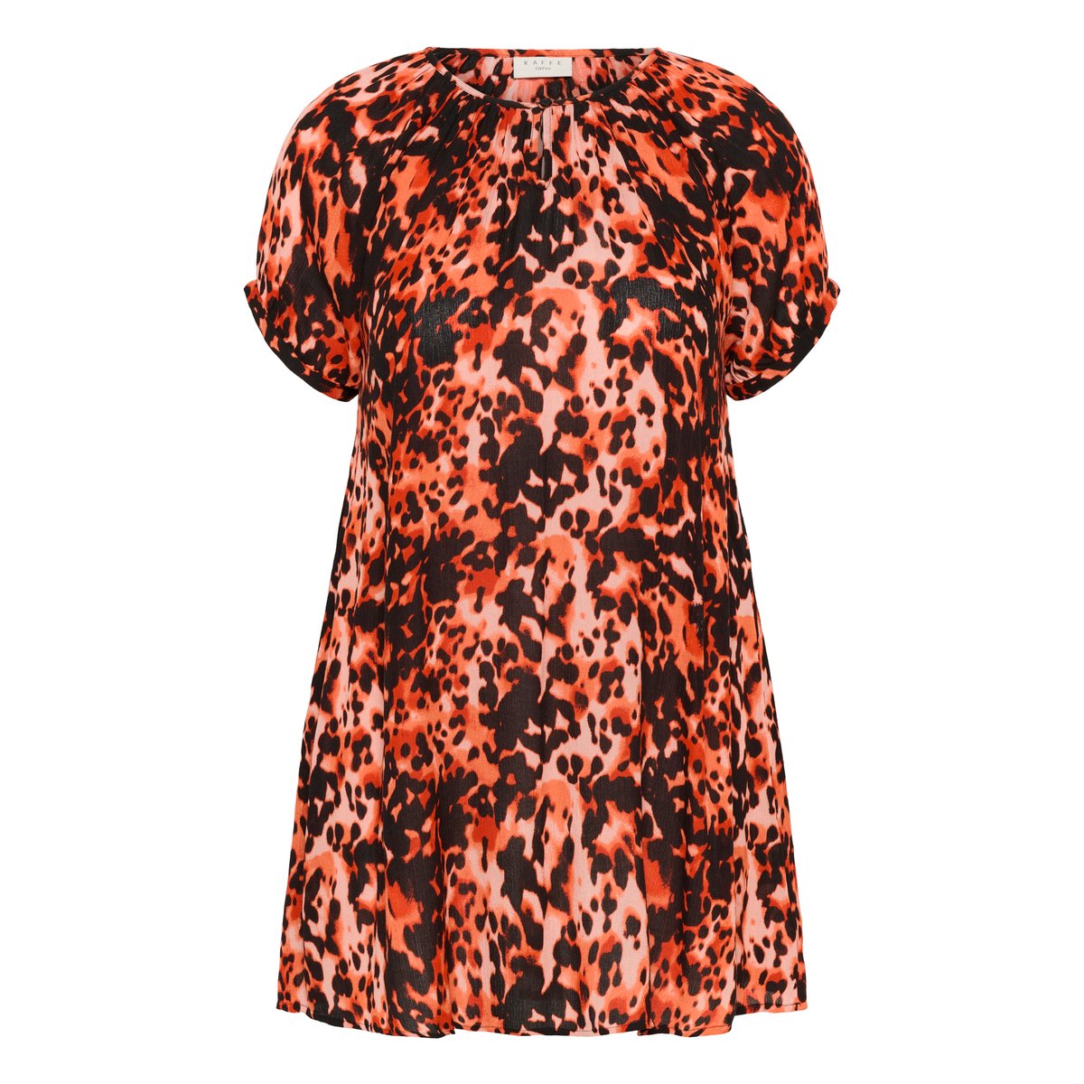 Tunic rouge grenadine leopard print, KAFFE CURVE