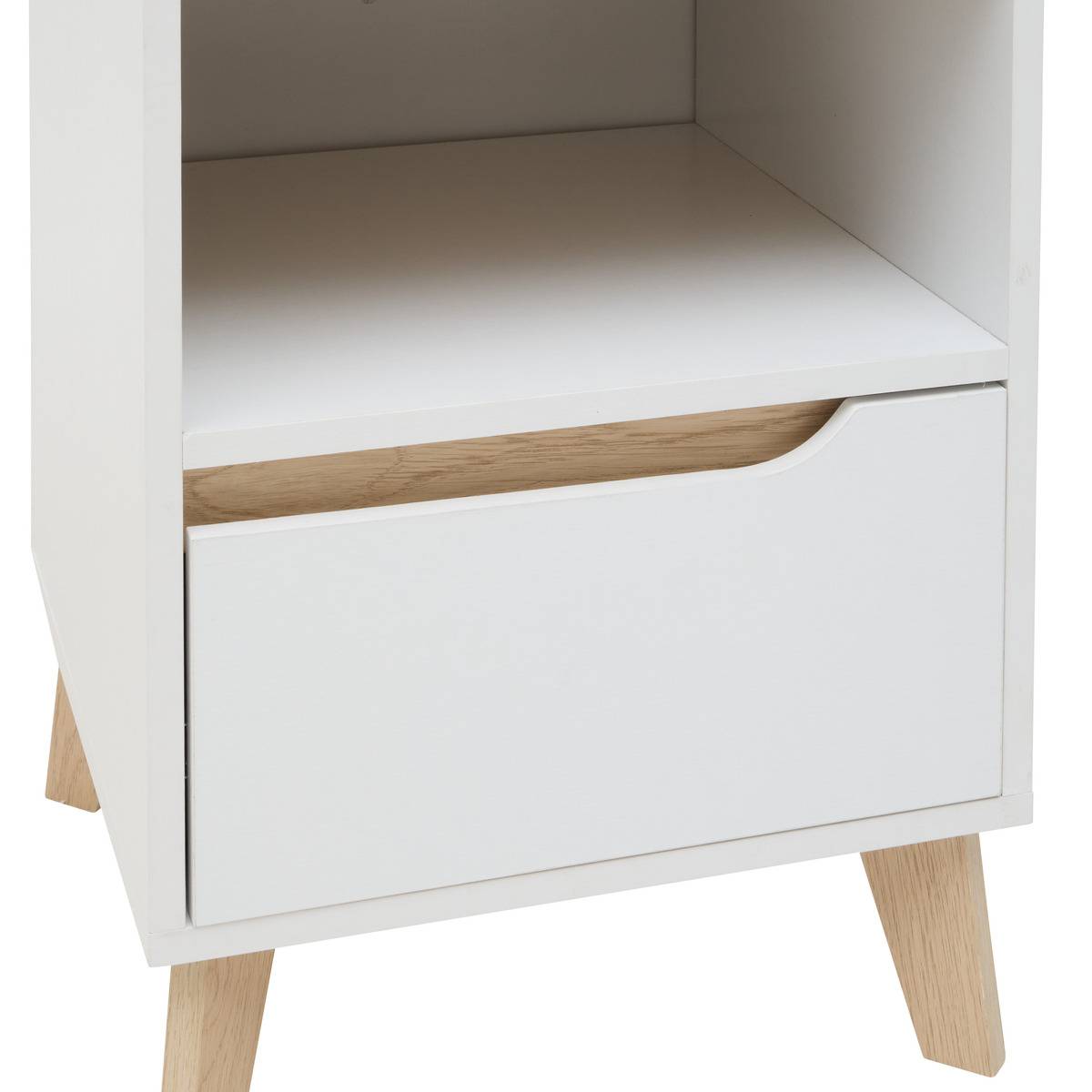Table de chevet carrée avec tiroir LUMA blanc, 5FIVE SIMPLY SMART
