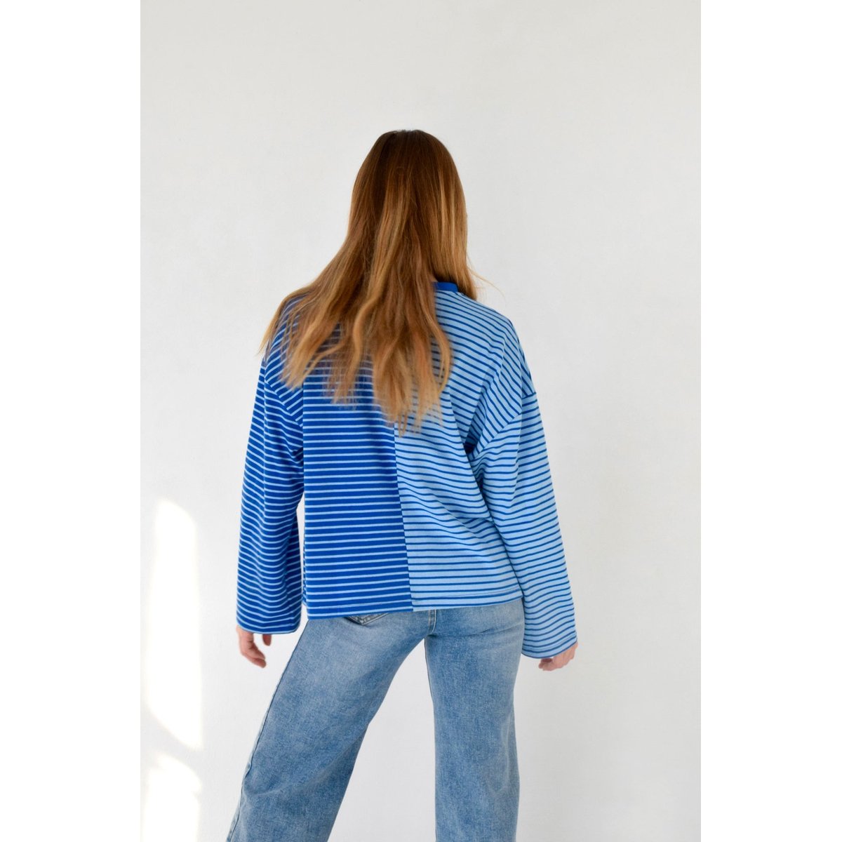 T-shirt rayé bicolore manches longues MARIONA bleu, MINDTRAVELER