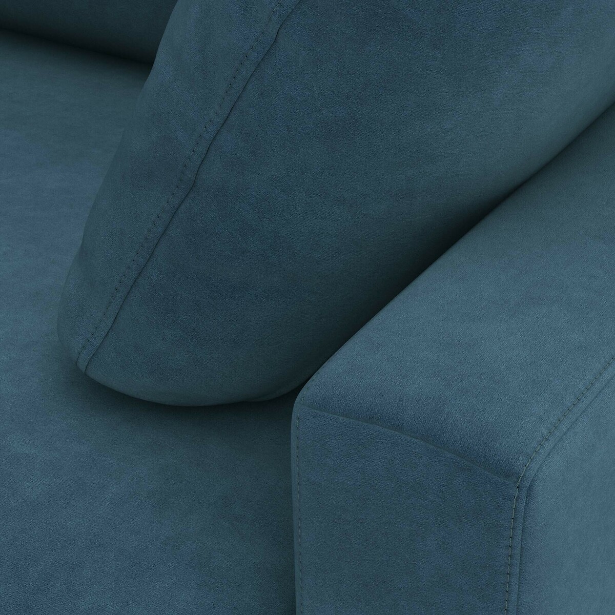 Canapé d'angle, convertible, 4 places, en velours, Comfort Bultex®, TIMOR bleu de prusse, LA REDOUTE INTERIEURS
