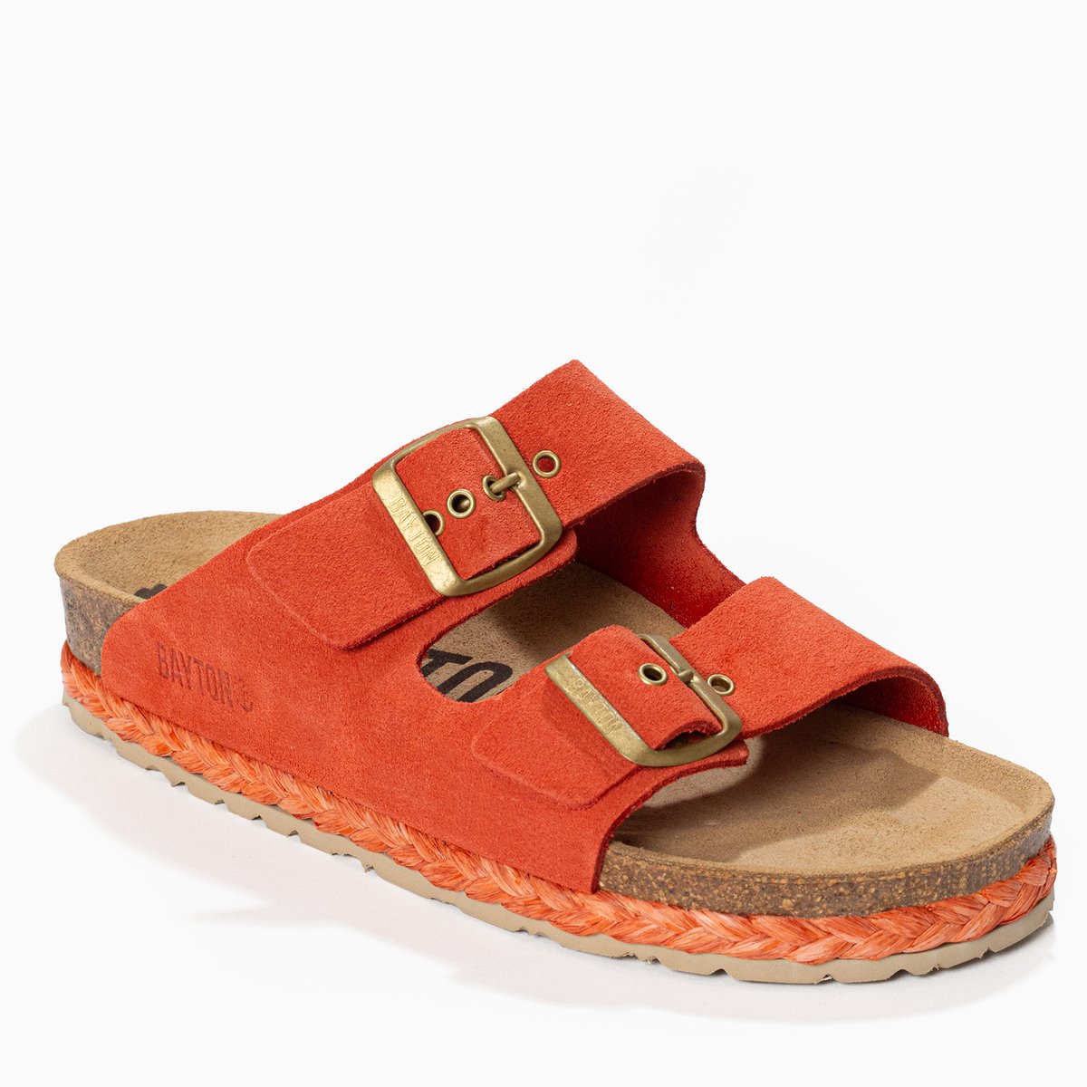 Sandales en cuir suédé ATLAS orange, BAYTON