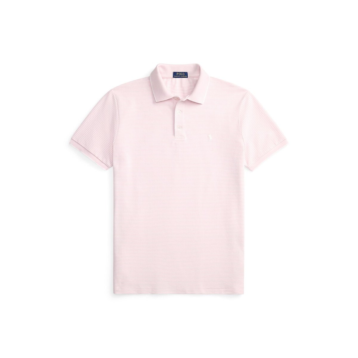 Polo elasticizzata a maniche corte bianco/rosa, POLO RALPH LAUREN