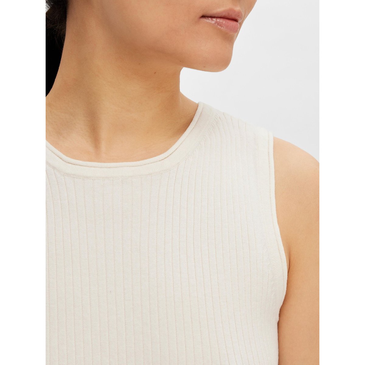 Top En Maille birch, SELECTED