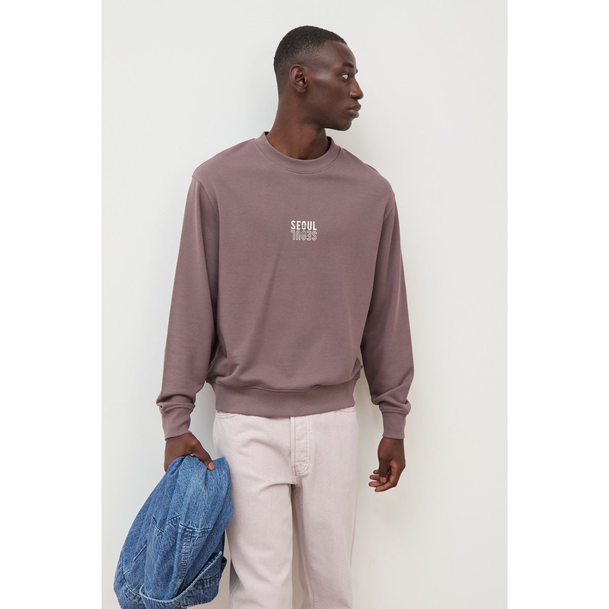 Sweat col rond manches longues mauve, BONOBO